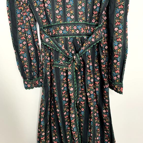 Pink City Prints Savannah Dress Haworth Border Black Womens XS - Picture 12 of 16